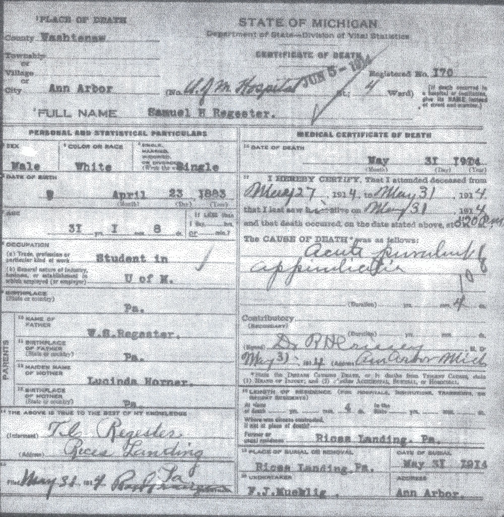 death certificate